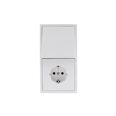Schalter und Steckdosen Set McPower Shallow Tür 2-fach Profi 3-teilig Klemmanschluss