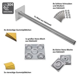 DUR-line Stabilo 4-Plattenständer Edelstahl bis 90 cm Satellitenschüssel
