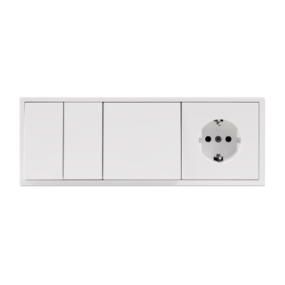 Schalter und Steckdosen Set McPower Shallow Tür 3-fach weiß 4-teilig