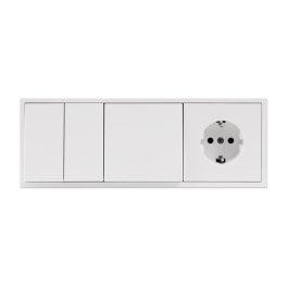 Schalter und Steckdosen Set McPower Shallow Tür 3-fach weiß 4-teilig