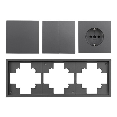 Schalter und Steckdosen Set McPower Shallow Tür 3-fach weiß 4-teilig