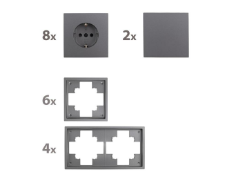 Schalter und Steckdosen Set McPower Shallow Standard 20-teilig anthrazit