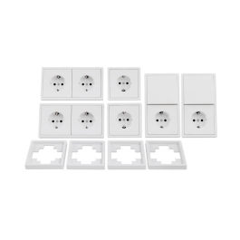 Schalter und Steckdosen Set McPower Shallow Standard 20-teilig weiß