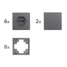 Schalter und Steckdosen Set McPower Shallow Einsteiger 16-teilig anthrazit