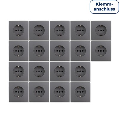 Schutzkontakt-Steckdose McPower Shallow 250V~/16A Einsteckschutz Steckanschluss 18er-Pack