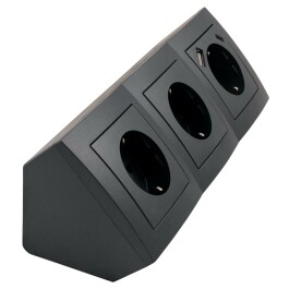Steckdosenblock McPower Flair anthrazit 3-fach Schutzkontakt + USB-C / USB-A