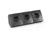 Steckdosenblock McPower Flair anthrazit 3-fach Schutzkontakt + USB-C / USB-A