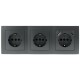 Steckdosenblock McPower Flair anthrazit 3-fach Schutzkontakt + USB-C / USB-A