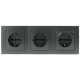 Steckdosenblock McPower Flair anthrazit 3-fach Schutzkontakt + USB-C / USB-A
