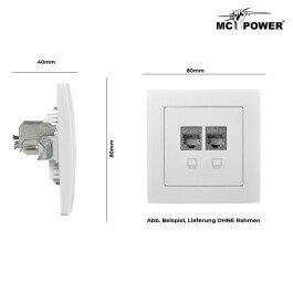 Netzwerk-Dose McPower Flair CAT6A UP weiß vollgeschirmt