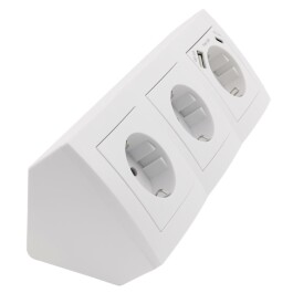 Steckdosenblock McPower Flair weiß 3-fach Schutzkontakt + USB-C / USB-A