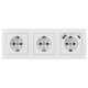 Steckdosenblock McPower Flair weiß 3-fach Schutzkontakt + USB-C / USB-A