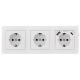 Steckdosenblock McPower Flair weiß 3-fach Schutzkontakt + USB-C / USB-A