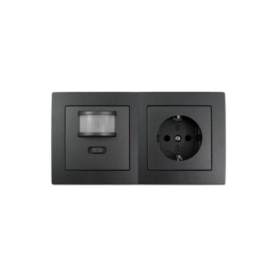 Schalter und Steckdosen Set McPower Flair PIR anthrazit 3-teilig