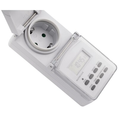 Digitale Zeitschaltuhr McPower AZ-78 IP44 - für Außen,10 Schaltprogramme