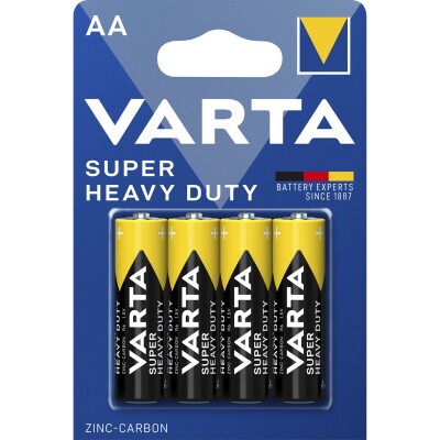 Mignon-Batterie VARTA Super Heavy Duty Zink-Kohle Typ AA 1,5V R6 4er-Blister