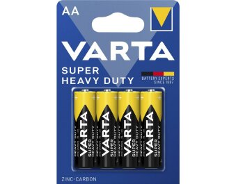 Mignon-Batterie VARTA Super Heavy Duty Zink-Kohle Typ AA 1,5V R6 4er-Blister