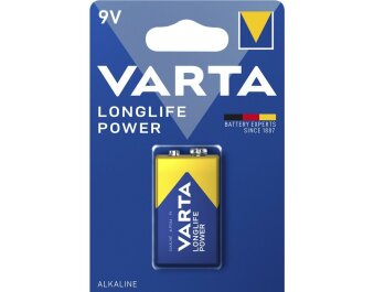 E-Blockbatterie VARTA Longlife Power 9V Typ 6F22 1-er Blister
