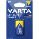 E-Blockbatterie VARTA Longlife Power 9V Typ 6F22 1-er Blister