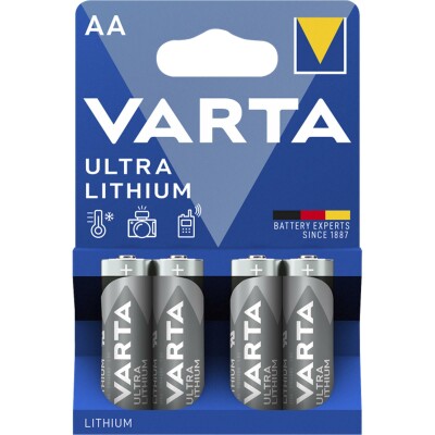 Mignon-Batterie VARTA Professional Lithium Typ AA/6106 4er-Blister