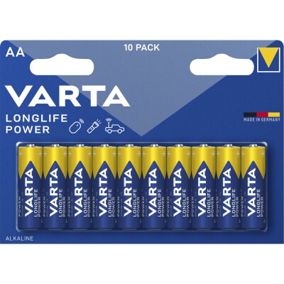 Mignon-Batterie VARTA Longlife Power Alkaline 1,5V LR06 Typ AA 10er-Blister