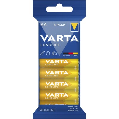 Mignon-Batterie VARTA LONGLIFE Alkaline 1,5V Typ AA LR06 8er-Pack
