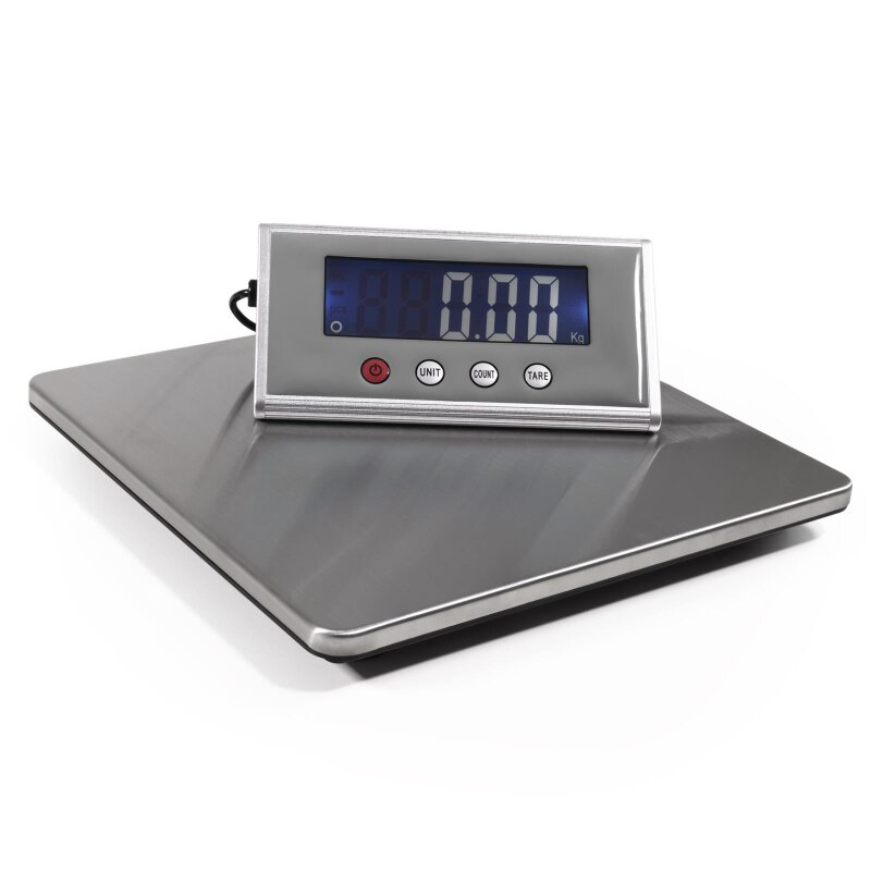 Produktbild von Paketwaage 200kg / 50g – Plattformwaage Aus Edelstahl Mit LCD & Akku/Adapter
