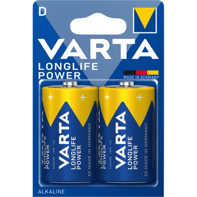 Mono-Batterie VARTA Longlife Power Alkaline 1,5 V Typ D LR20 2er-Blister