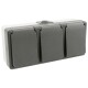 Feuchtraum Dreifach-Steckdose McPower Secure 250V~/16A IP44 AP grau