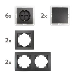Schalter und Steckdosen Set McPower Flair Starter...