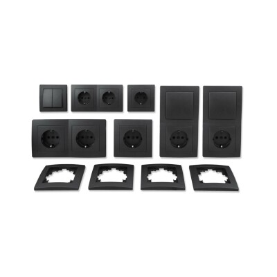 Schalter und Steckdosen Set McPower Flair Standard Plus 21-teilig anthrazit