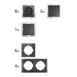 Schalter und Steckdosen Set McPower Flair Standard Plus...