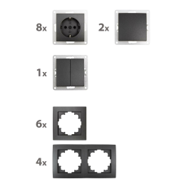 Schalter und Steckdosen Set McPower Flair Standard Plus...