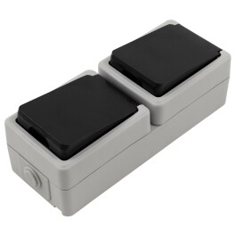Feuchtraum Doppel-Steckdose McPower Taff 250V~/16A IP44...
