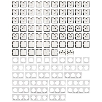 Schalter und Steckdosen Set McPower Flair Megaset 100-teiligweiß