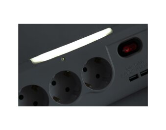 Tischsteckdose McPower TS-03 3-fach Schutzkontakt 2x USB mit Schalter