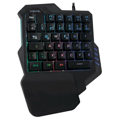 Gaming Tastatur Einhand Keyboard schwarz LED Beleuchtung