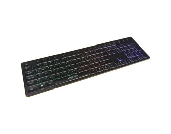 Tastatur Rainbow LogiLink beleuchtet schwarz USB