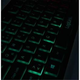 Tastatur Rainbow LogiLink beleuchtet schwarz USB