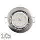 Einbauleuchten-Set McShine 10xRahmen 10x LED-Strahler Edelstahl gebürstet
