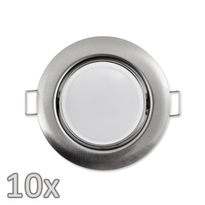 Einbauleuchten-Set McShine 10xRahmen 10xLED-Modul 7W 608lm 230V Edelstahl,