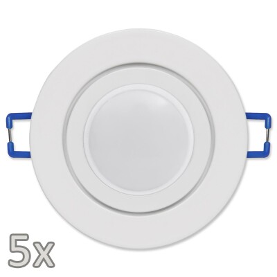 Einbauleuchten-Set McShine 5xRahmen 5xLED-Modul 7W 608lm 230V weiß IP44