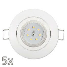 Einbauleuchten-Set McShine 5xRahmen 5xLED-Strahler  GU10 3W 300 lm weiß