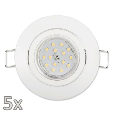 Einbauleuchten-Set McShine 5xRahmen 5xLED-Strahler GU10 5W 500lm,schwenkbar