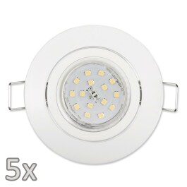 Einbauleuchten-Set McShine 5xRahmen 5xLED-Strahler GU10 5W 500lm,schwenkbar