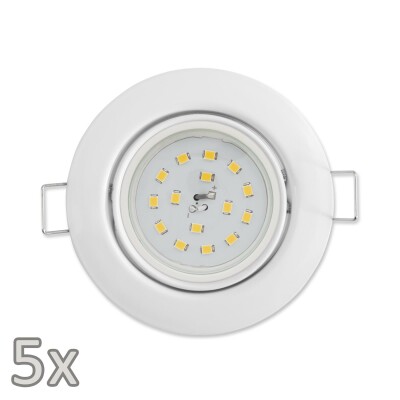 Einbauleuchten-Set McShine 5xRahmen 5xLED-Strahler 5W 400lm 230V weiß