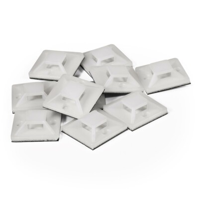 Kabelsockel McPower für Kabelbinder 25x25mm selbstklebend 10er-Pack