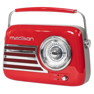 Tragbares Nostalgie Radio FREESOUND-VR40R mit Bluetooth USB & FM 30W rot