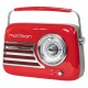 Tragbares Nostalgie Radio FREESOUND-VR40R mit Bluetooth USB & FM 30W rot