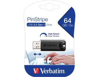 USB 3.2 Stick Verbatim 64GB Speicher PinStripe Typ-A...